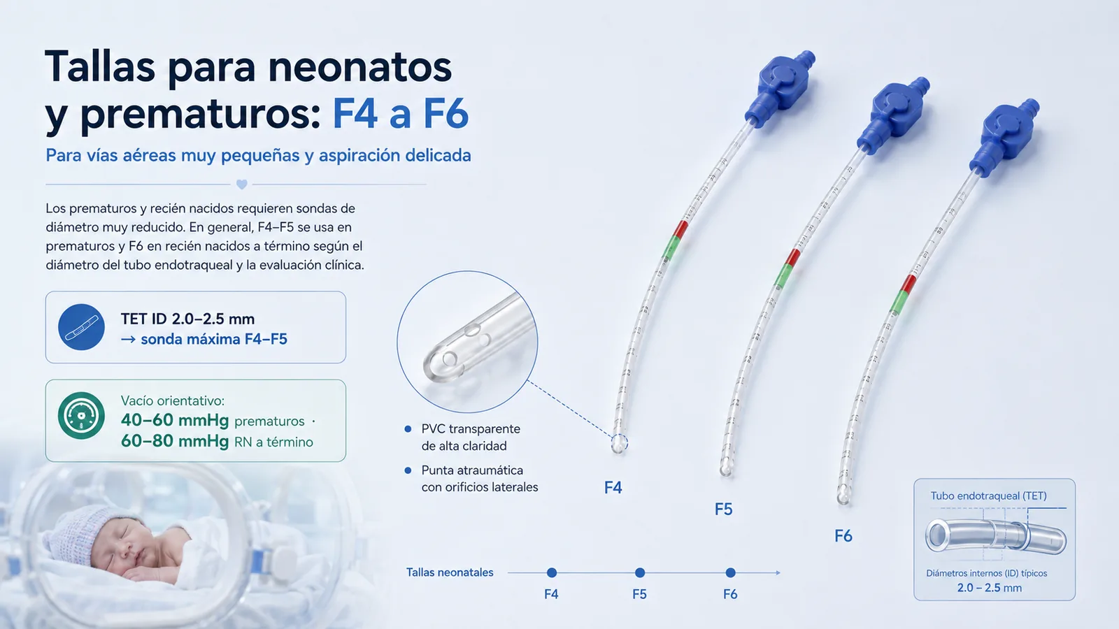 Tallas para neonatos y prematuros: F4 a F6