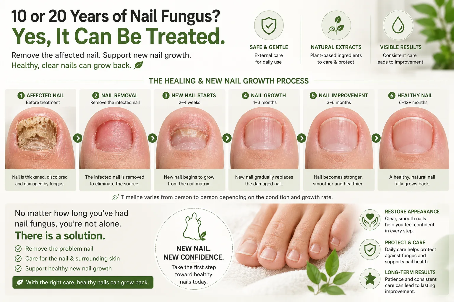 10 or 20 years of nail fungus — yes, it can still be treated. Nail removal and regrowth process explained.