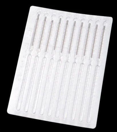 Agujas de Acupuntura Estériles Desechables — Mango Plano 100 Unidades — Disposable Sterile Acupuncture Needles — Flat Handle 100 Units SKU XY890