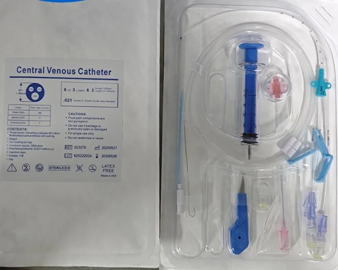 Kit de Catéter Venoso Central (CVC) — Canal Único — Central Venous Catheter Kit (CVC) — Single Lumen SKU CVC-001
